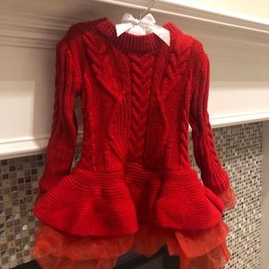 ❌SOLD❌FANCY RED SWEATER DRESS LIKE NEW